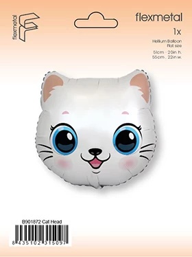 BALON FOLIOWY BIAŁY KOTEK 55cm BALON KOT
