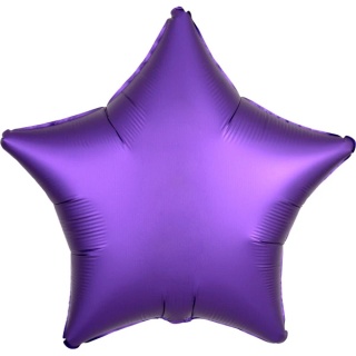 BALON FOLIOWY FIOLETOWA GWIAZDKA 43cm SATYNOWA LUSTRE PURPLE