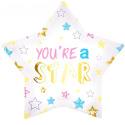 BALON FOLIOWY GWIAZDKA YOU'RE THE STAR 45cm JESTEŚ GWIAZDĄ