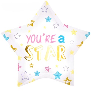 BALON FOLIOWY GWIAZDKA YOU'RE THE STAR 45cm JESTEŚ GWIAZDĄ