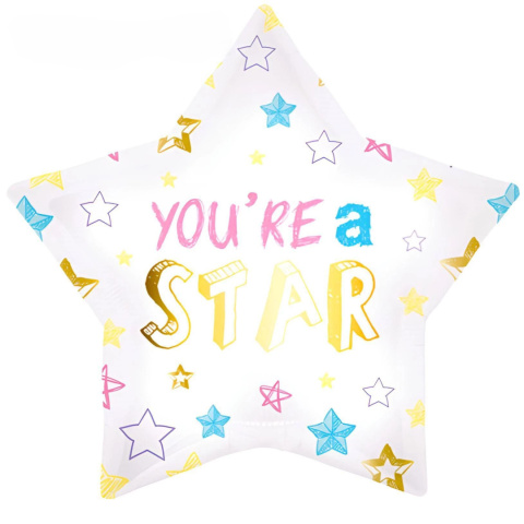 BALON FOLIOWY GWIAZDKA YOU'RE THE STAR 45cm JESTEŚ GWIAZDĄ BALON FOLIOWY GWIAZDKA YOU'RE THE STAR 45cm JESTEŚ GWIAZDĄ