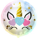 BALON FOLIOWY JEDNOROŻEC PASTELOWY 45cm UNICORN