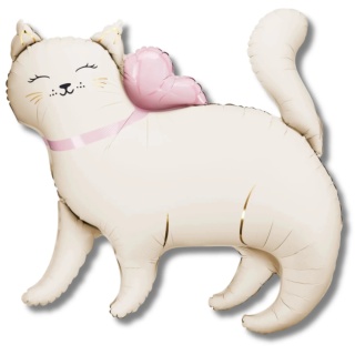 BALON FOLIOWY KREMOWY KOT 83cm BALON KOTEK