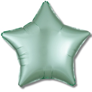 BALON FOLIOWY MIĘTOWA GWIAZDKA 43cm SATYNOWA MINT GREEN