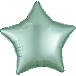 BALON FOLIOWY MIĘTOWA GWIAZDKA 43cm SATYNOWA MINT GREEN