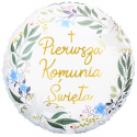 BALON FOLIOWY NA KOMUNIĘ 46cm PIERWSZA KOMUNIA ŚWIĘTA BALON FOLIOWY NA KOMUNIĘ 46cm PIERWSZA KOMUNIA ŚWIĘTA