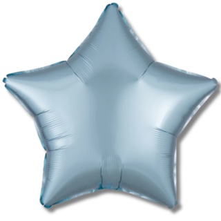 BALON FOLIOWY NIEBIESKA GWIAZDKA 43cm SATYNOWA PASTEL BLUE