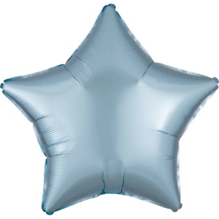 BALON FOLIOWY NIEBIESKA GWIAZDKA 43cm SATYNOWA PASTEL BLUE