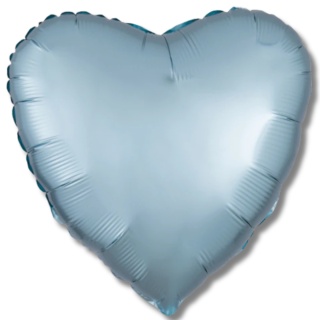 BALON FOLIOWY SERCE NIEBIESKIE 43cm SATYNOWE LUSTRE PASTEL BLUE