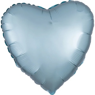 BALON FOLIOWY SERCE NIEBIESKIE 43cm SATYNOWE LUSTRE PASTEL BLUE