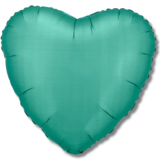 BALON FOLIOWY SERCE ZIELONE 43cm SATYNOWE LUSTRE JADE GREEN