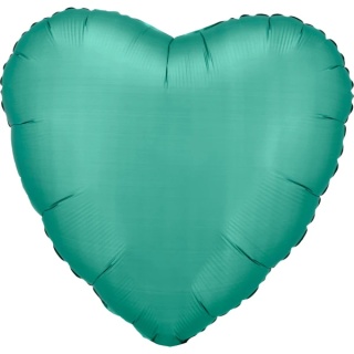 BALON FOLIOWY SERCE ZIELONE 43cm SATYNOWE LUSTRE JADE GREEN