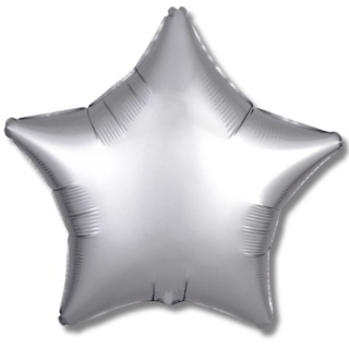 BALON FOLIOWY SREBRNA GWIAZDKA 43cm SATYNOWA LUSTRE SILVER