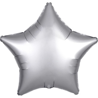 BALON FOLIOWY SREBRNA GWIAZDKA 43cm SATYNOWA LUSTRE SILVER