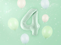 FOLIOWY BALON CYFRA 4 ZIELONA PASTELOWA 72cm URODZINY HEL/POWIETRZE