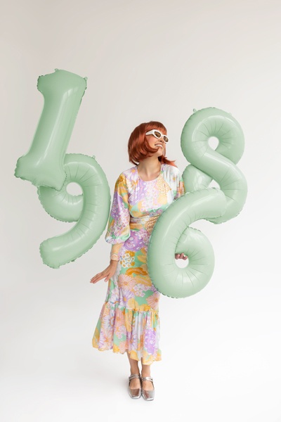 FOLIOWY BALON CYFRA 6 ZIELONA PASTELOWA 72cm URODZINY HEL/POWIETRZE FOLIOWY BALON CYFRA 6 ZIELONA PASTELOWA 72cm URODZINY HEL/POWIETRZE