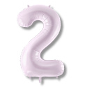 FOLIOWY BALON CYFRA 2 FIOLETOWA PASTELOWA 72cm URODZINY HEL/POWIETRZE