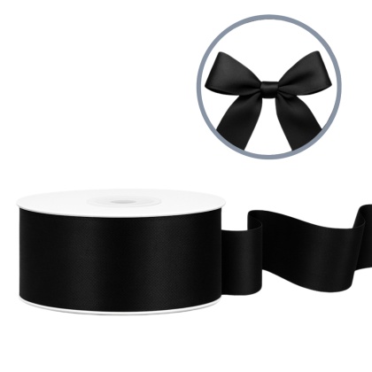 TASIEMKA SATYNOWA 25mm CZARNA 25m