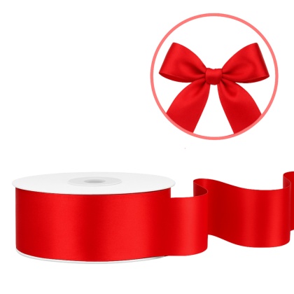 TASIEMKA SATYNOWA 25mm CZERWONA 25m