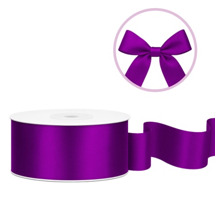 TASIEMKA SATYNOWA 25mm FIOLETOWA PURPUROWA 25m