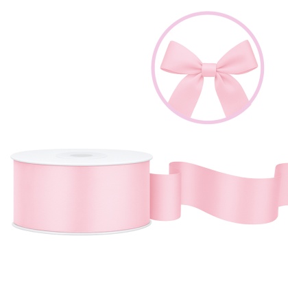 TASIEMKA SATYNOWA 25mm PUDROWA RÓŻOWA JASNA 25m