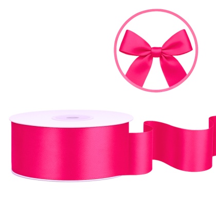 TASIEMKA SATYNOWA 25mm RÓŻOWA CIEMNA 25m