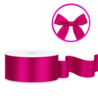 TASIEMKA SATYNOWA 25mm RÓŻOWA CIEMNA FUKSJA 25m