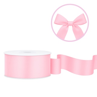 TASIEMKA SATYNOWA 25mm RÓŻOWA JASNA 25m