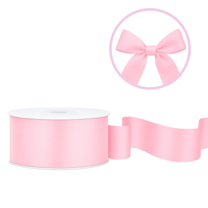 TASIEMKA SATYNOWA 25mm RÓŻOWA JASNA 25m