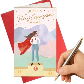 9854 KARTA Z ŻYCZENIAMI DLA MAMY JESTEŚ NAJLEPSZĄ MAMĄ DZIEŃ MAMY