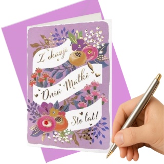 2491 KARTA Z ŻYCZENIAMI NA DZIEŃ MATKI + KOPERTA MOTYW KWIATY