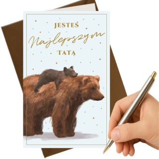 9892 KARTA Z ŻYCZENIAMI DLA TATY JESTEŚ NAJLEPSZYM TATĄ DZIEŃ OJCA