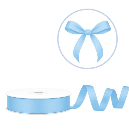 TASIEMKA SATYNOWA 12mm BŁĘKITNA NIEBIESKA 25m