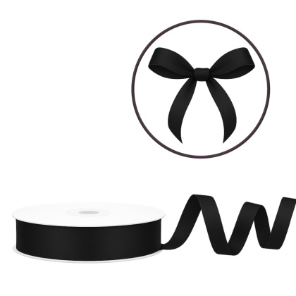 TASIEMKA SATYNOWA 12mm CZARNA 25m