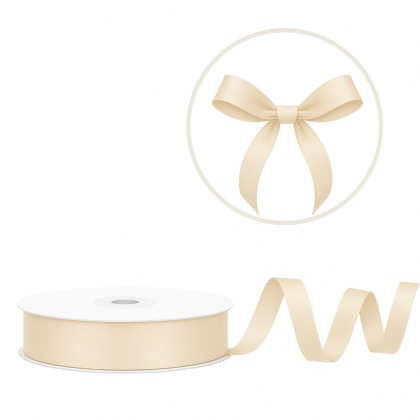 TASIEMKA SATYNOWA 12mm KREMOWA 25m