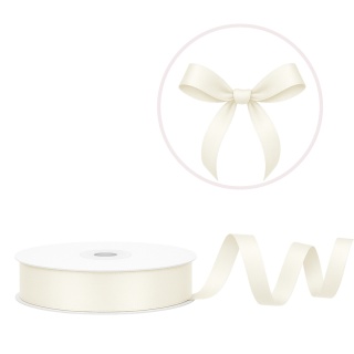 TASIEMKA SATYNOWA 12mm KREMOWA JASNA 25m