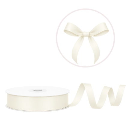 TASIEMKA SATYNOWA 12mm KREMOWA JASNA 25m