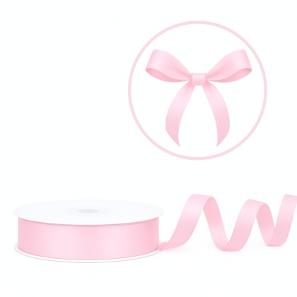 TASIEMKA SATYNOWA 12mm RÓŻOWA JASNA 25m