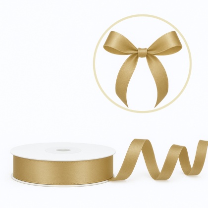 TASIEMKA SATYNOWA 12mm ZŁOTA JASNA 25m