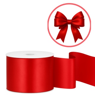 TASIEMKA SATYNOWA 50mm CZERWONA 25m