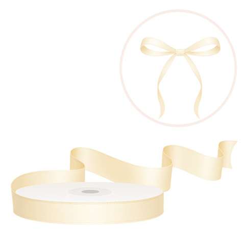 TASIEMKA SATYNOWA 6mm KREMOWA 25m