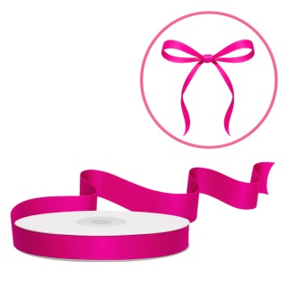 TASIEMKA SATYNOWA 6mm RÓŻOWA CIEMNA FUKSJA 25m