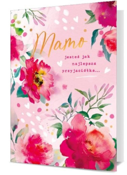 6587 KARTA Z ŻYCZENIAMI NA DZIEŃ MATKI W KWIATY PODZIEKOWANIA DLA MAMY