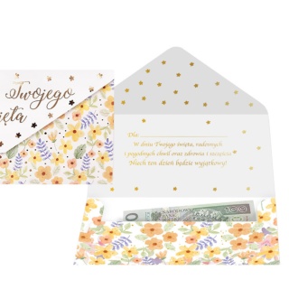 KOPERTA NA PIENIĄDZE OZDOBNA Z ŻYCZENIAMI W DNIU TWOJEGO ŚWIĘTA