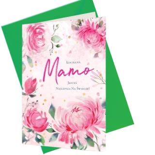 6570 KARTA Z ŻYCZENIAMI NA DZIEŃ MATKI W KWIATY PODZIEKOWANIA DLA MAMY