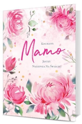 6570 KARTA Z ŻYCZENIAMI NA DZIEŃ MATKI W KWIATY PODZIEKOWANIA DLA MAMY