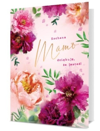 6570 KARTA Z ŻYCZENIAMI NA DZIEŃ MATKI W KWIATY PODZIEKOWANIA DLA MAMY