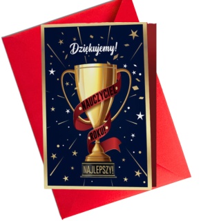 3311 KARTA Z ŻYCZENIAMI DLA NAUCZYCIELA ZAKOŃCZENIE ROKU DZIEŃ NAUCZYCIELA