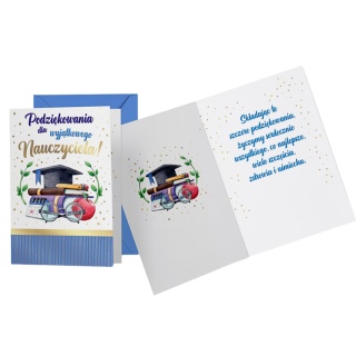 3298 KARTA Z ŻYCZENIAMI DLA NAUCZYCIELA ZAKOŃCZENIE ROKU DZIEŃ NAUCZYCIELA