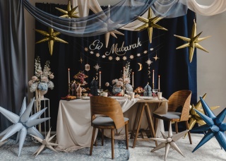 BALON FOLIOWY BEŻOWA GWIAZDA 3D 50cm BALON MATOWY JASNY BEŻ